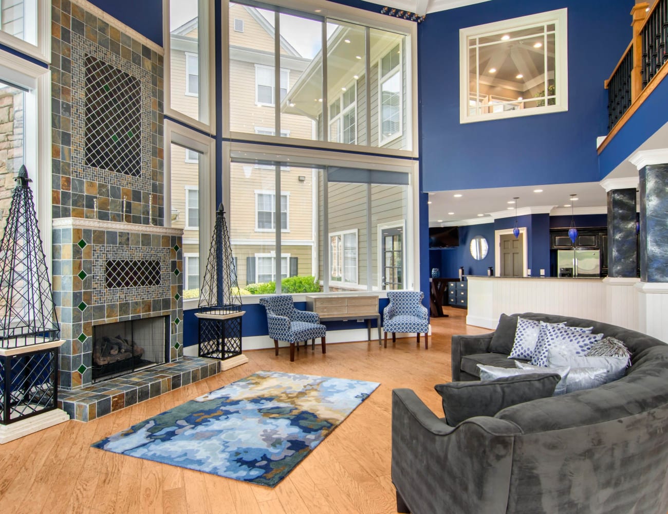 Resident lounge with plenty of comfortable chairs at Cavalier @ 100 in Lithonia, Georgia