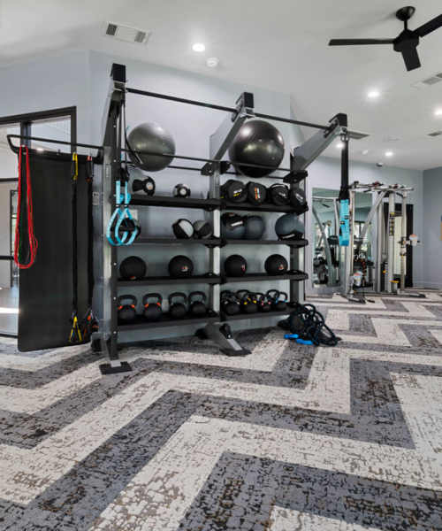 Fitness center at Charleston in San Antonio, Texas