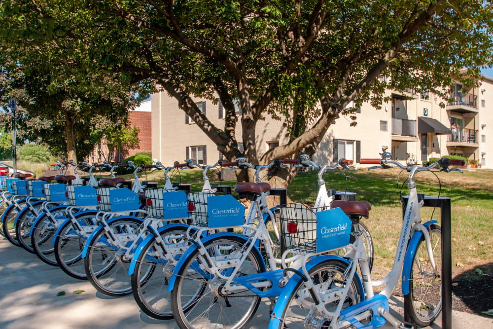 Bike share at Chesterfield Apartment Homes in Levittown, Pennsylvania