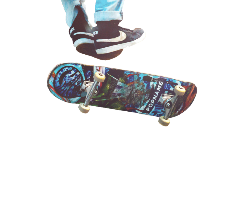 Resident skateboarding near The Moran in Oakland, California