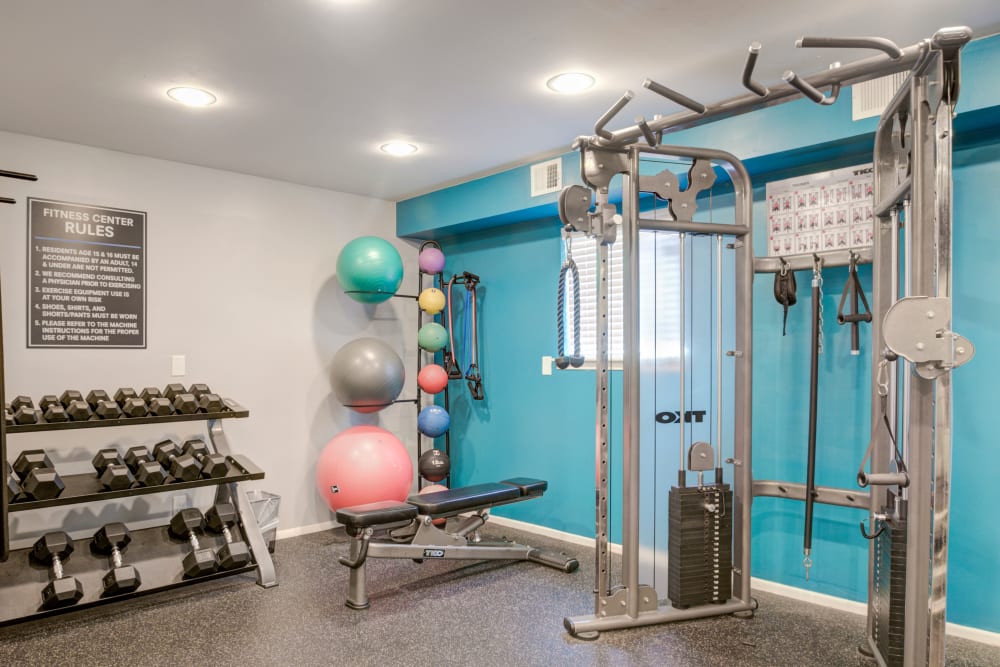 Well epuipped fitness center at Forge Gate Apartment Homes in Lansdale, Pennsylvania