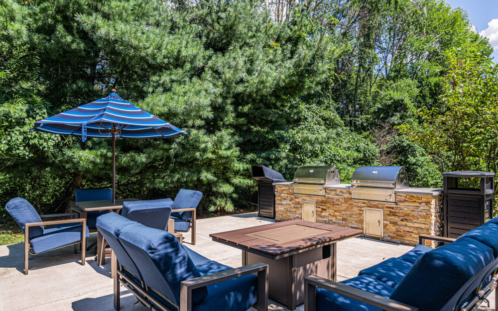 Grilling stations at Mews at Annandale Townhomes in Annandale, New Jersey