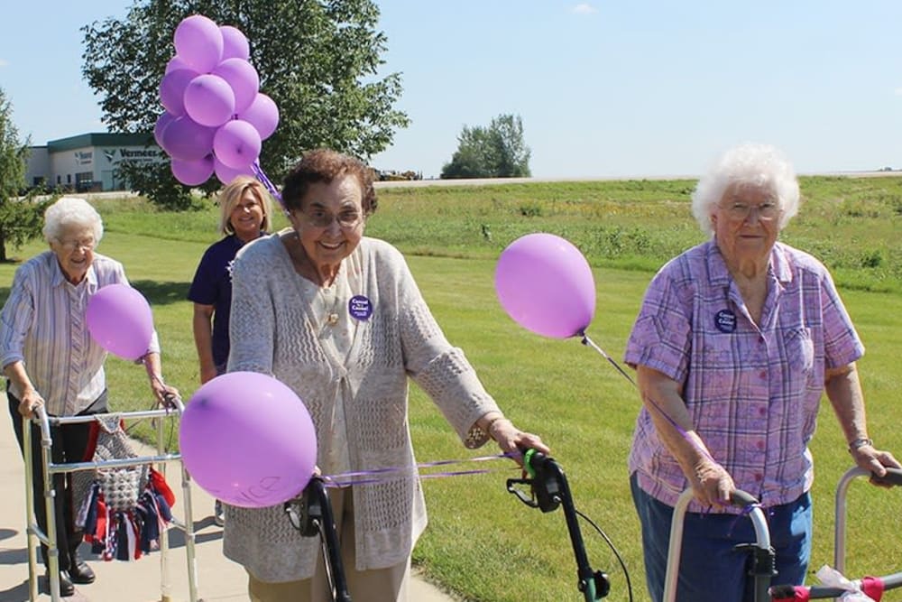 Resident activity walks at Prairie Hills Independence in Independence, Iowa.