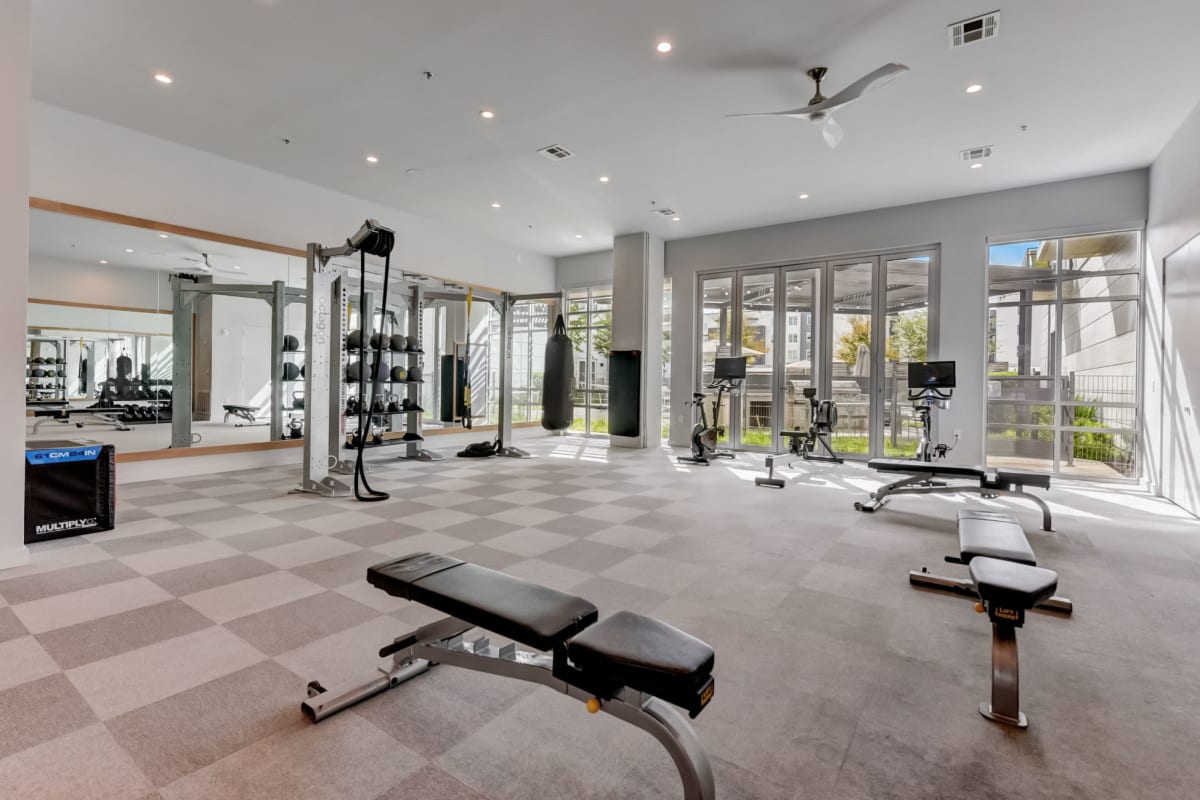 Onsite Fitness Center with cardio equipment at 44 South in Austin, Texas