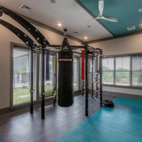 Inside the fitness center at Mosby Poinsett in Greenville, South Carolina