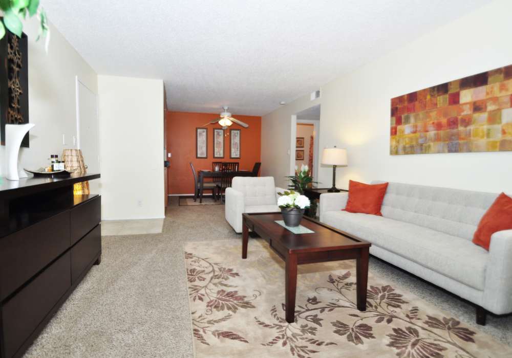 Living room at Villas At Camino Bernardo in San Diego, California