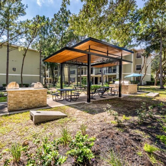 Pergola + grill stations at The Pines on Spring Rain in Spring, Texas