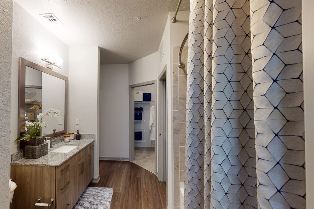 Large bathroom with walk-in closet at Integra 289 Exchange in DeBary, Florida