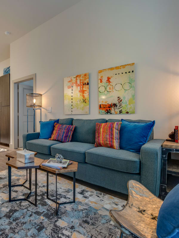 Large beautiful living room windows at Bellrock Upper North in Haltom City, Texas