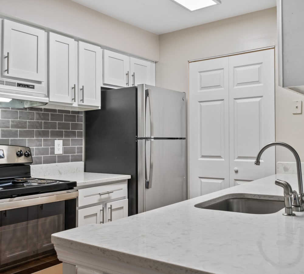 An upgraded apartment kitchen at Windsor Park in Woodbridge, VA