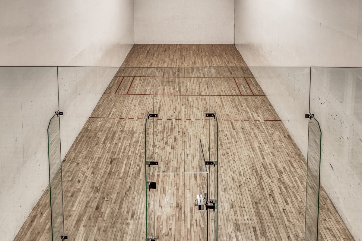 Racket ball court with a lot of natural light at Trinity Lakes in Cordova, Tennessee