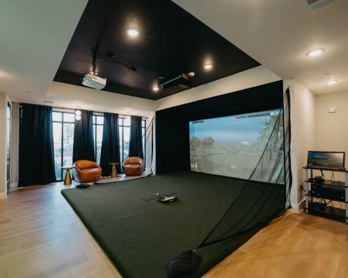 Golf simulator at Arden at Midtown GP in Grand Prairie, Texas