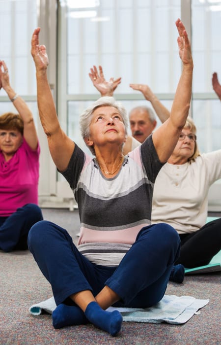 Residents in a wellness class at The Claiborne at McComb in McComb, Mississippi.