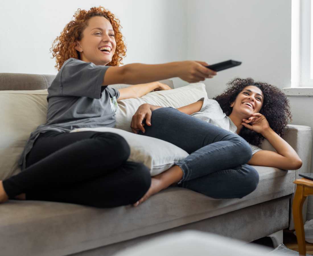 Friends in their apartment at Casa Aliento in Oxnard, California