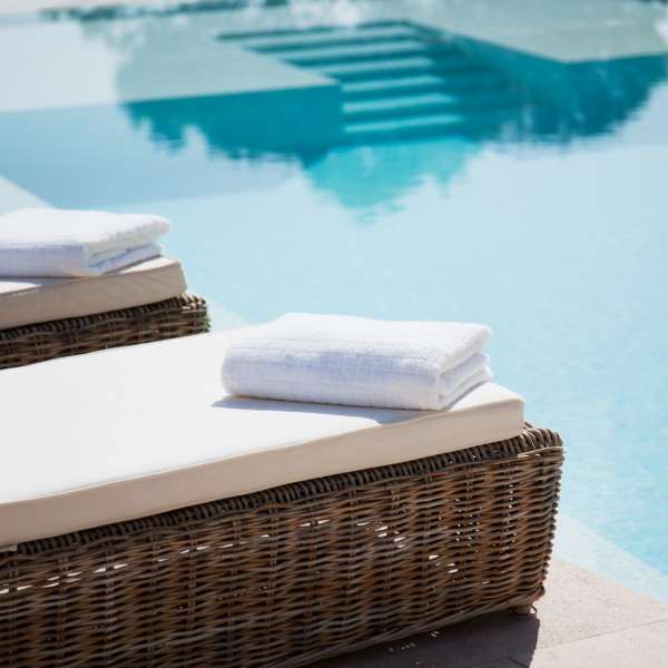 Outdoor cabanas at Promenade Pointe, Norfolk, Virginia