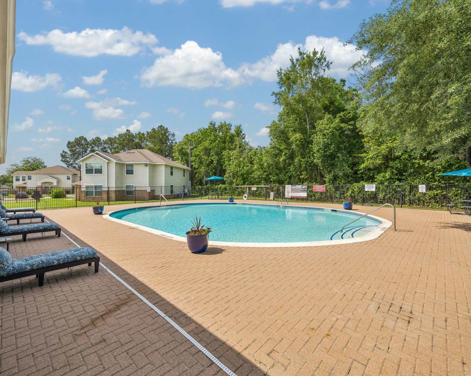 Swimming pool view at Timber Run in Spring, Texas