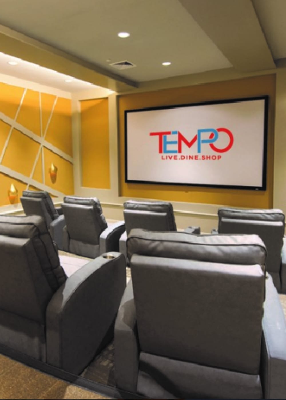 Cineam room at Tempo | The Residences At Evergreen Walk in South Windsor, Connecticut