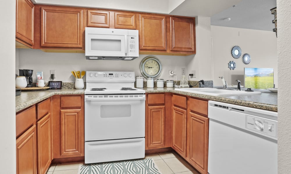Kitchen at Villas of Waterford Apartments in Wichita, Kansas