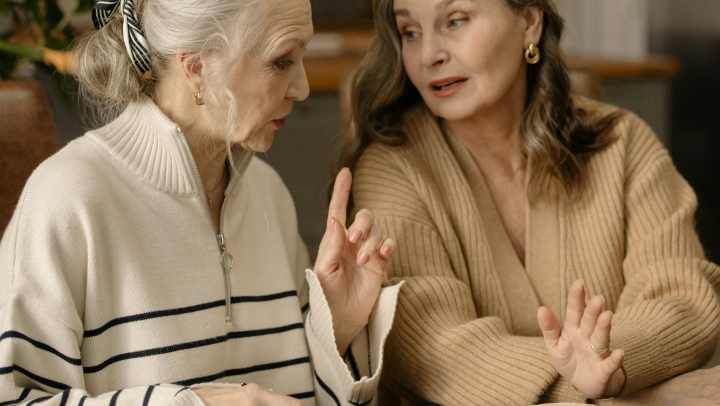 Two women having a conversation
