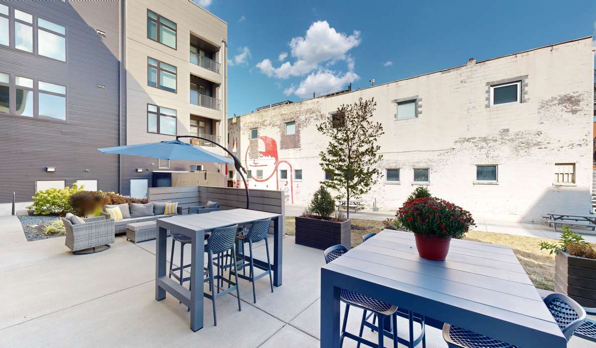 Residential party patio at Duveneck Square in Covington, Kentucky