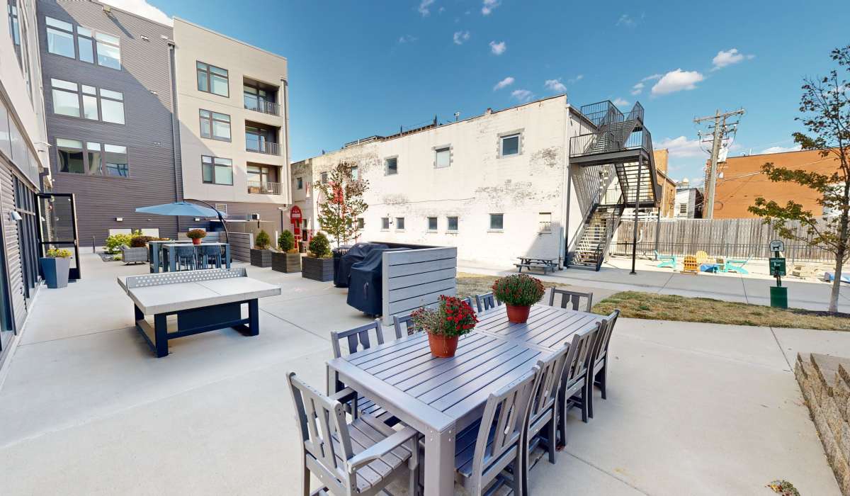 Residential party patio at Duveneck Square in Covington, Kentucky