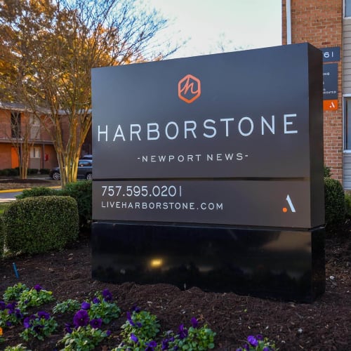 Exterior sign at Harborstone, Newport News, Virginia