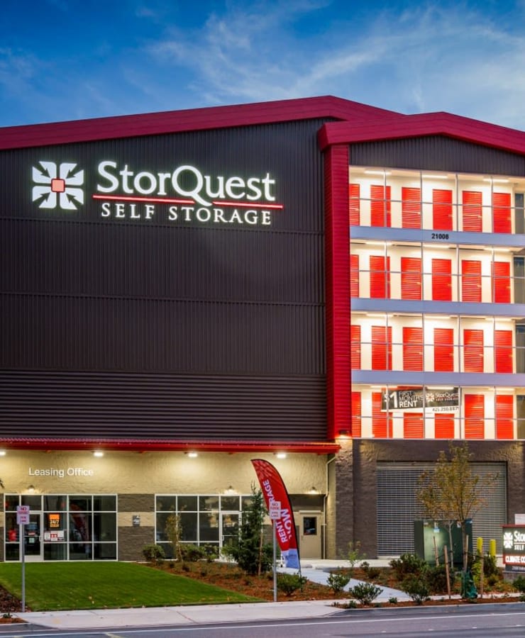The exterior of StorQuest Self Storage in Happy Valley, Oregon