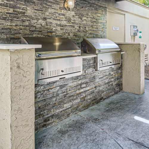 Outdoor grilling area at Ludlam Point in Miami, Florida