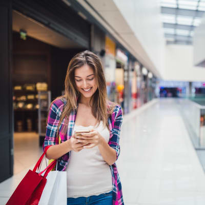 A resident shopping in a mall near Madigan in Joint Base Lewis McChord, Washington