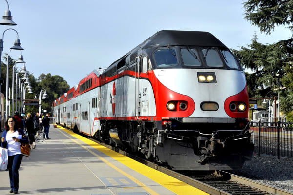 Train station near Palo Alto Plaza in Mountain View, California