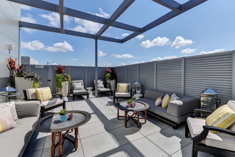 The rooftop patio at The Premier in Silver Spring, Maryland