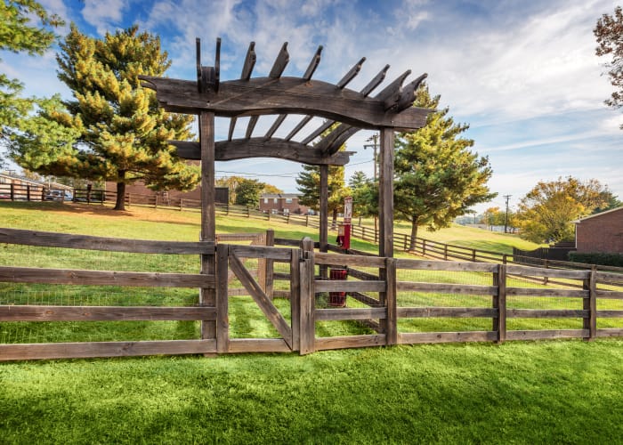 Onsite dog park at Audubon Park in Nashville, Tennessee