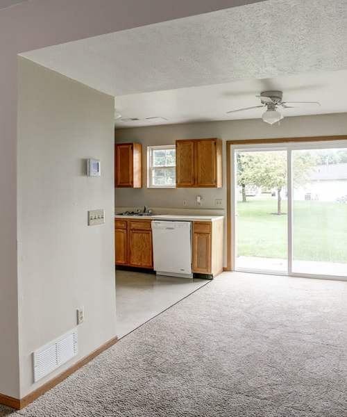 Dishwasher and sliding glass door at Apple Glen in Van Wert, Ohio