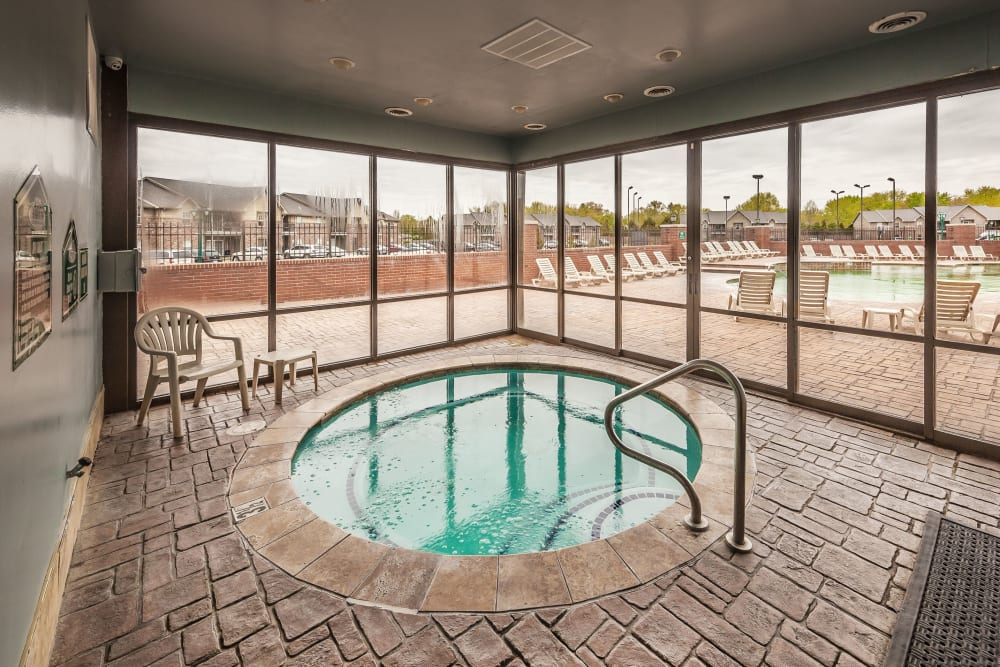 Indoor hot tub at Cobblestone Crossings in Terre Haute, Indiana