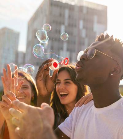 Residents hangout near Mily on Green in Philadelphia, Pennsylvania