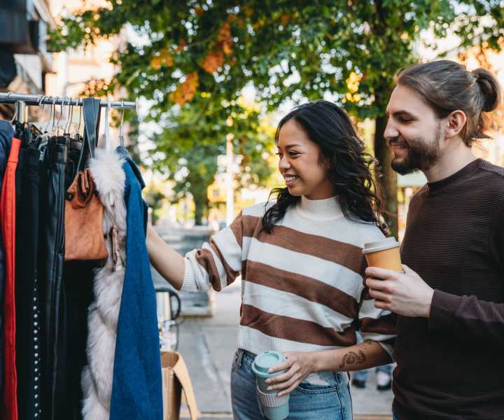 Resident shopping at a clothing boutique near Ardenwood Forest Rental Condominiums in Fremont, California