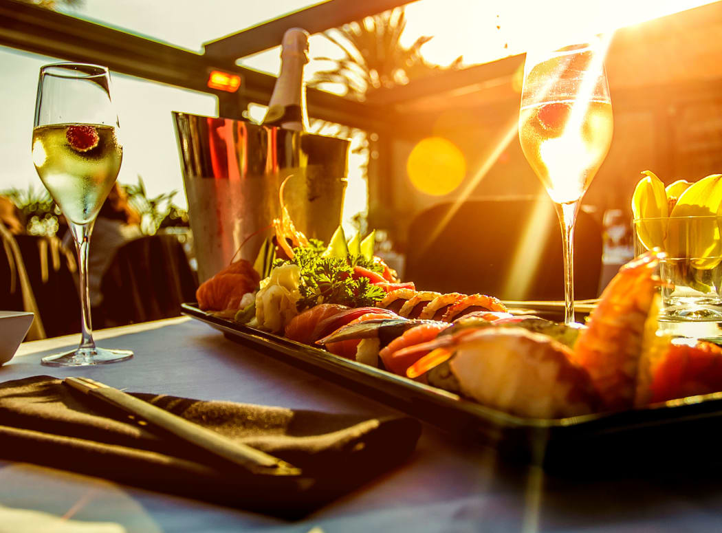 Delicious meal laid out for IMT Townhomes at Magnolia Woods residents dining nearby in Sherman Oaks, CA