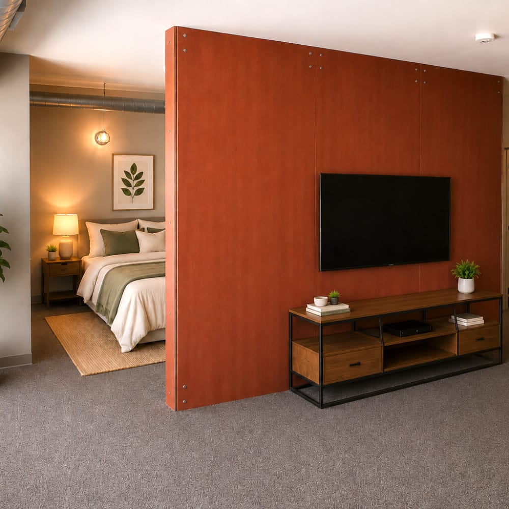 bedroom at East Village Square in Des Moines, Iowa