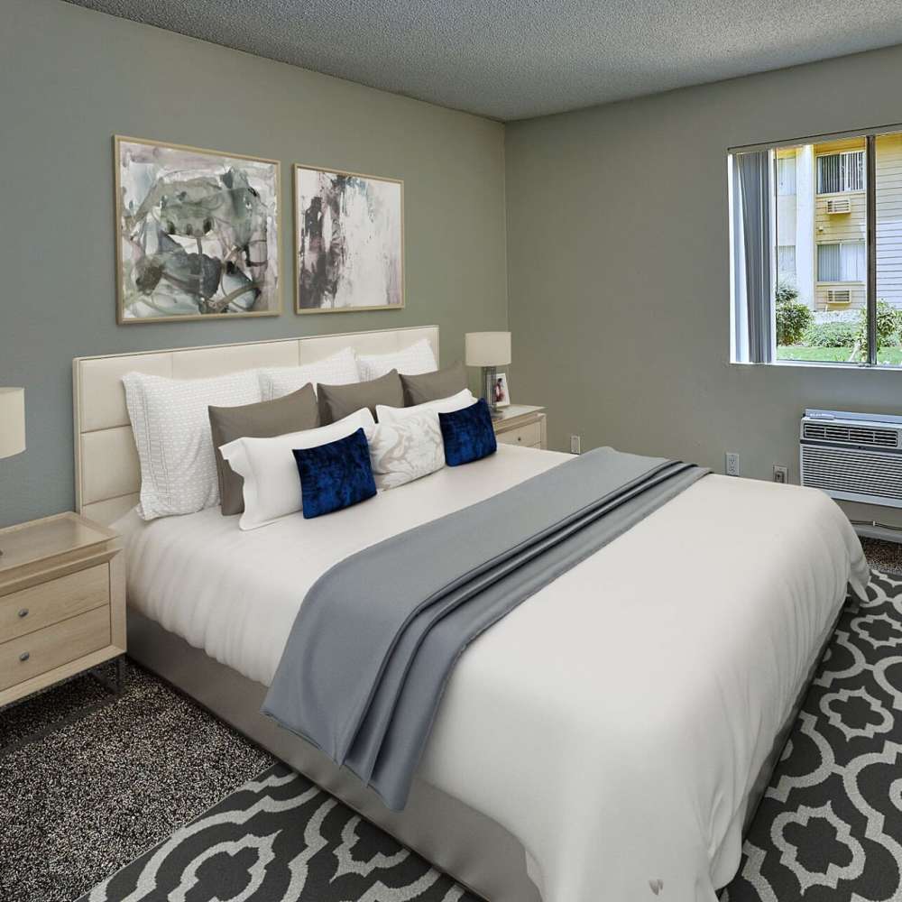 View to bedroom 1 at Walnut Ridge Apartments in West Covina, California