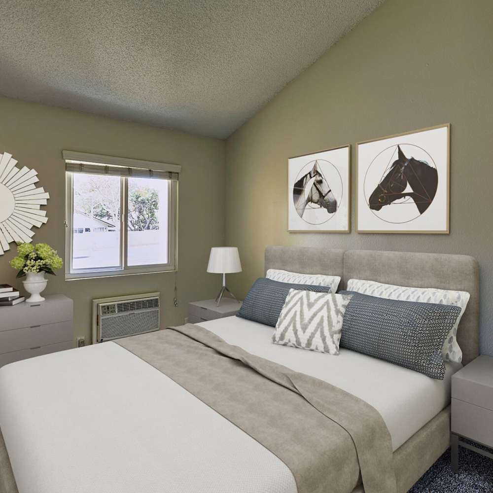 View to bedroom 2 at Walnut Ridge Apartments in West Covina, California
