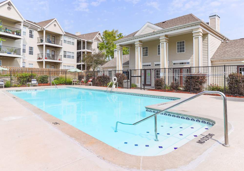 Rendering of residents swimming pool at Waterbrook Apartments in Lincoln, Nebraska