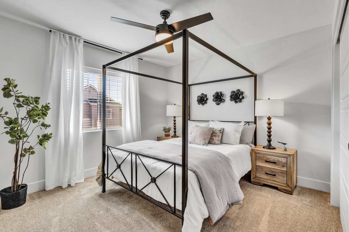 Bedroom featuring ceiling fan and natural light at BB Living at The Oaks in Meridian, Idaho