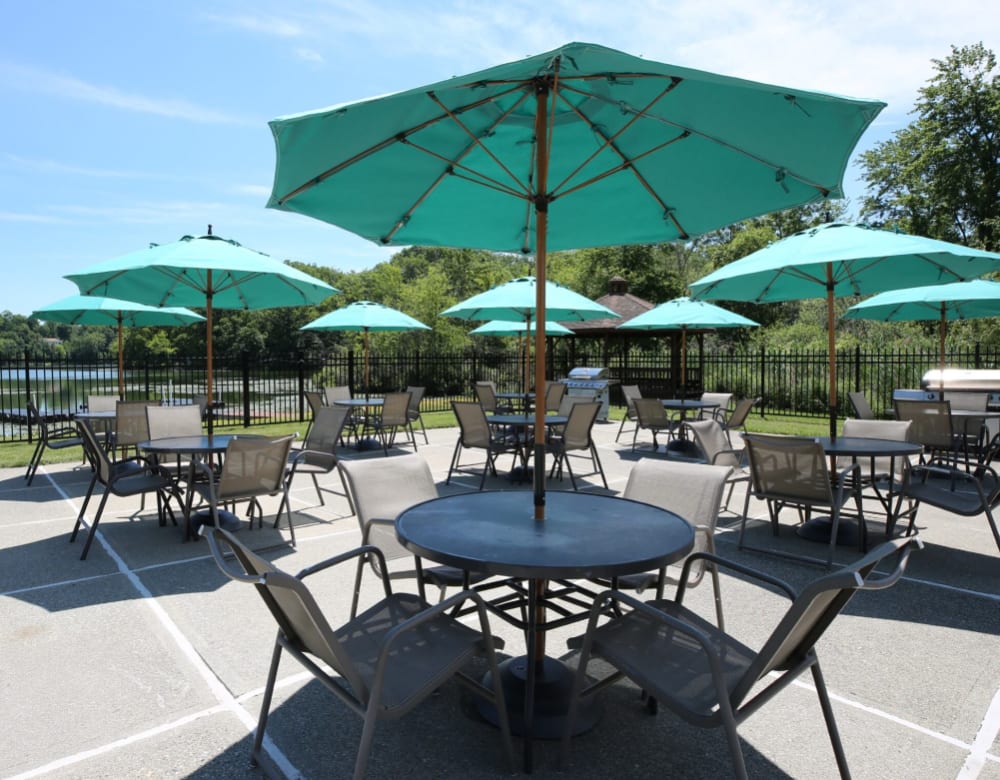 Outdoor Patios at Eagle Rock Apartments at Mohegan Lake in Mohegan Lake, New York