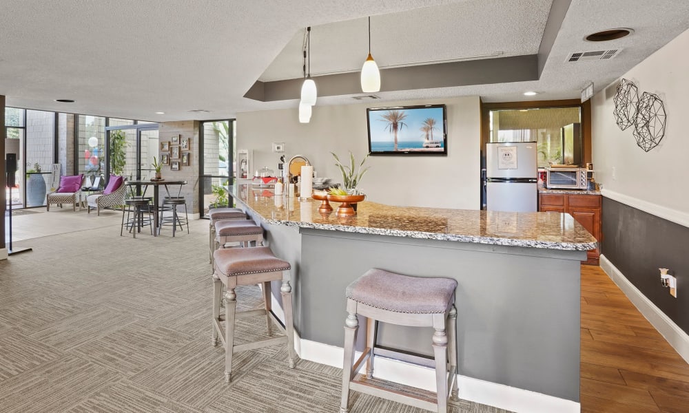 lobby kitchen coffee area at Silver Springs Apartments in Wichita, Kansas