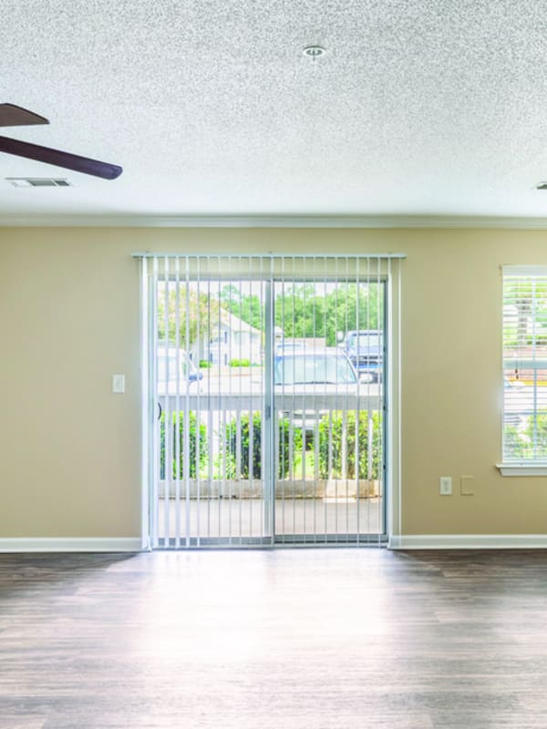 Model apartment with ceiling fan