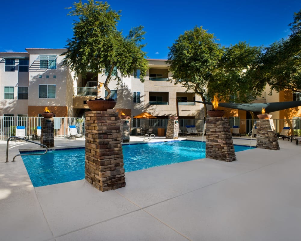Shimmering pool on a sunny day at Sage Luxury Apartment Homes in Phoenix, Arizona