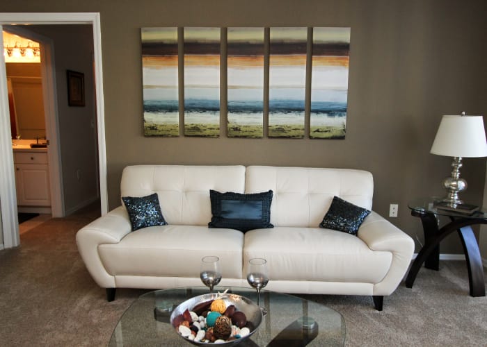 apartment living room at Palms at Wyndtree luxury apartments