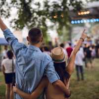 Resident couple enjoying the concert near The Simone in Silver Spring, Maryland