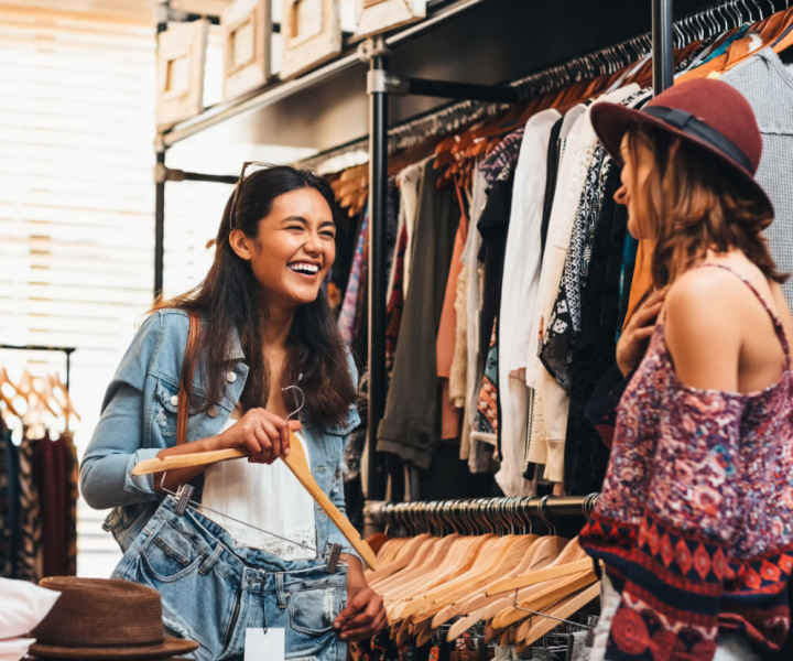 Residents shopping at a clothing boutique near The Grove at Oakbrook in Summerville, South Carolina