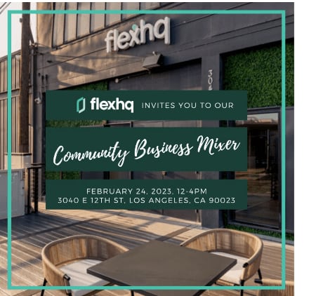 Business network mixer at flexhq cowarehousing space in downtown los angeles.